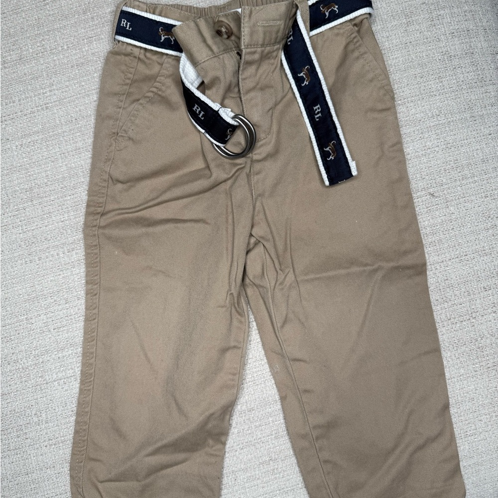 Ralph Lauren Blue Label Kids Tan Chinos with Belt